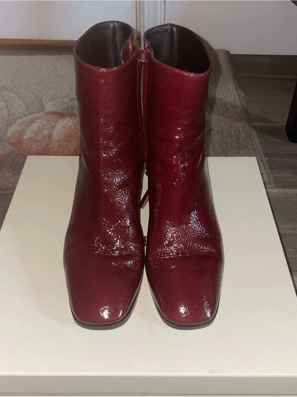 M. Gemi The Cristina Dark Burgundy Leather Ankle Boots Size 38
